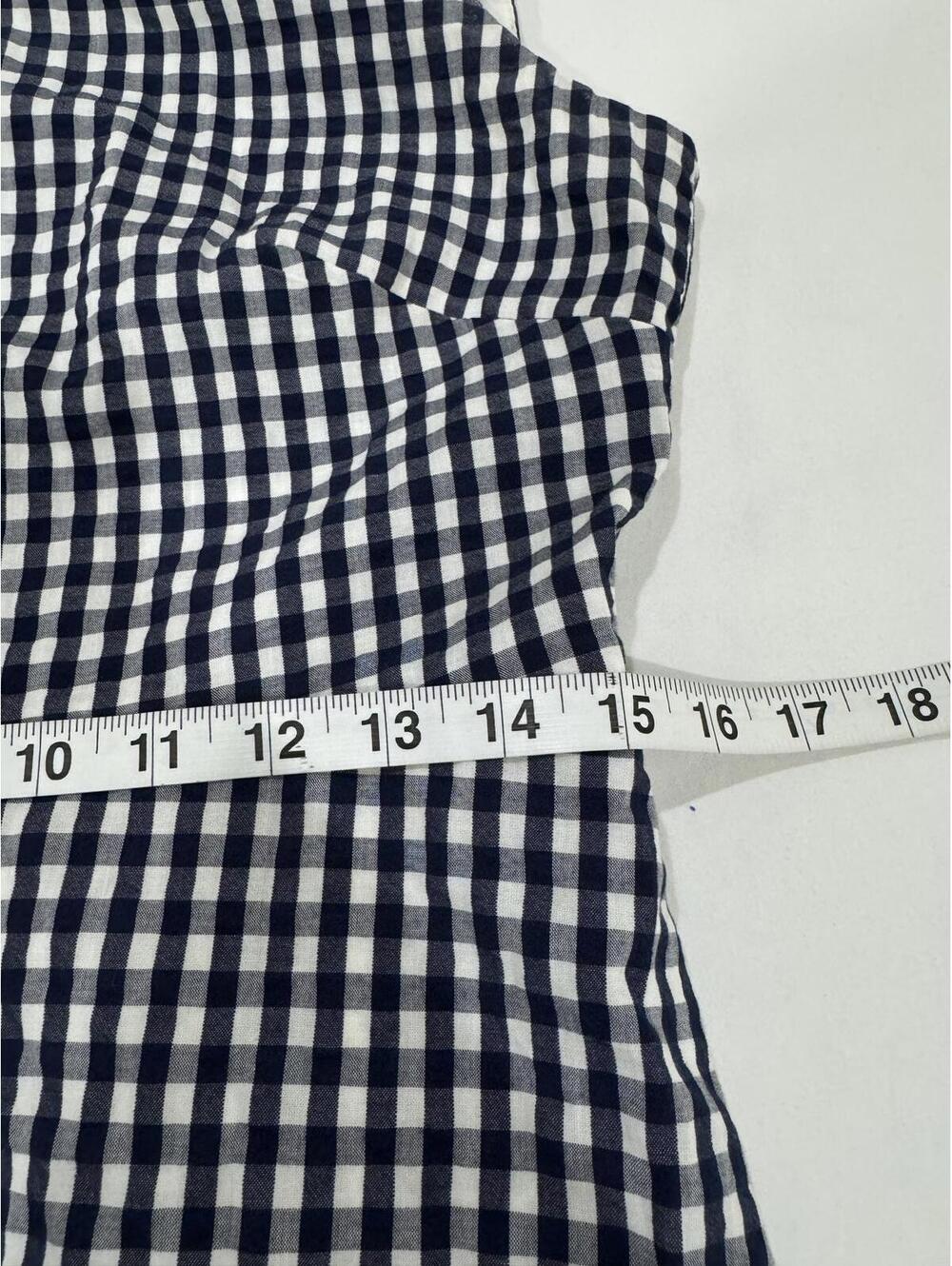 J. Crew Navy Gingham Plaid Fit & Flare Ruffle Midi Dress Size 8 NWOT Cottagecore - Picture 8 of 9